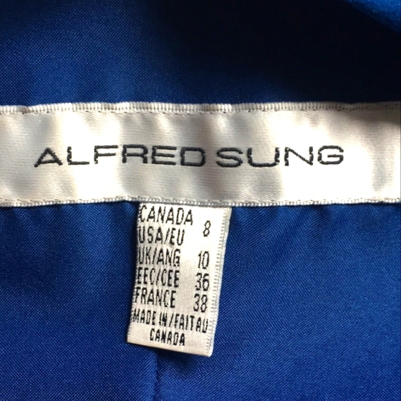 Alfred Sung Blue Silk Dress - Picture 2 of 4